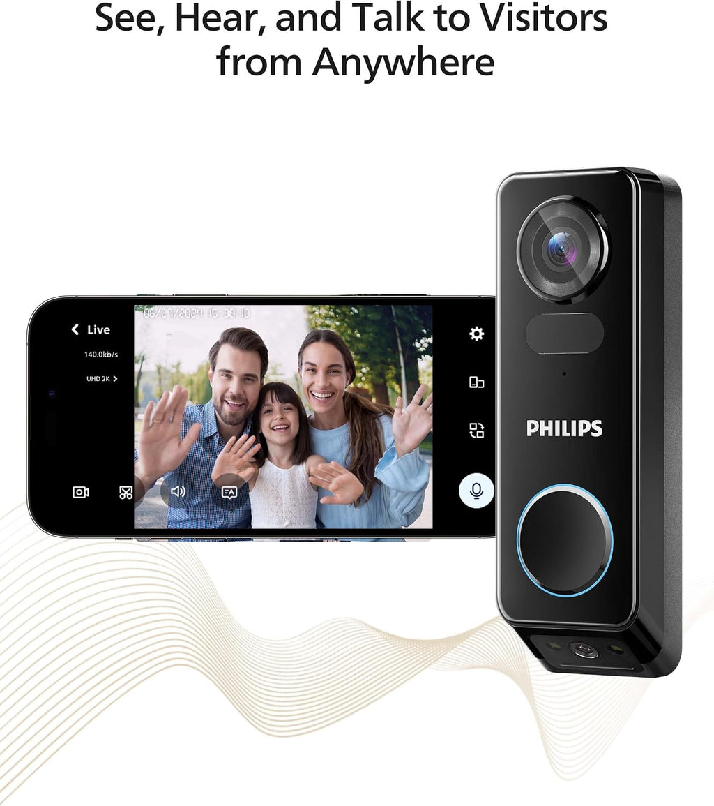 Philips Security Video Doorbell Camera Bundle with Wi-Fi Smart Door Lock