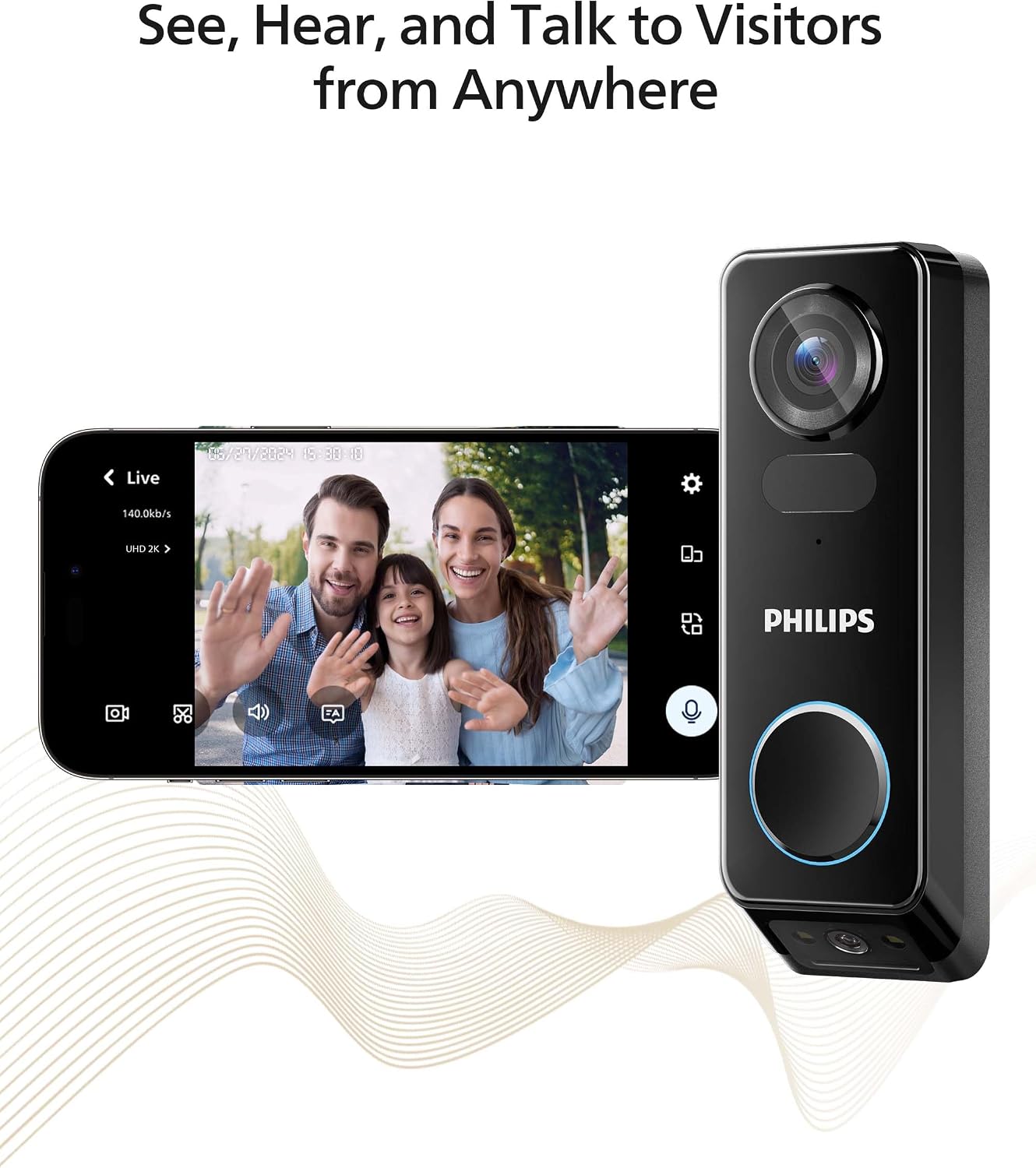 Philips Security Video Doorbell Camera Bundle with Wi-Fi Smart Door Lock
