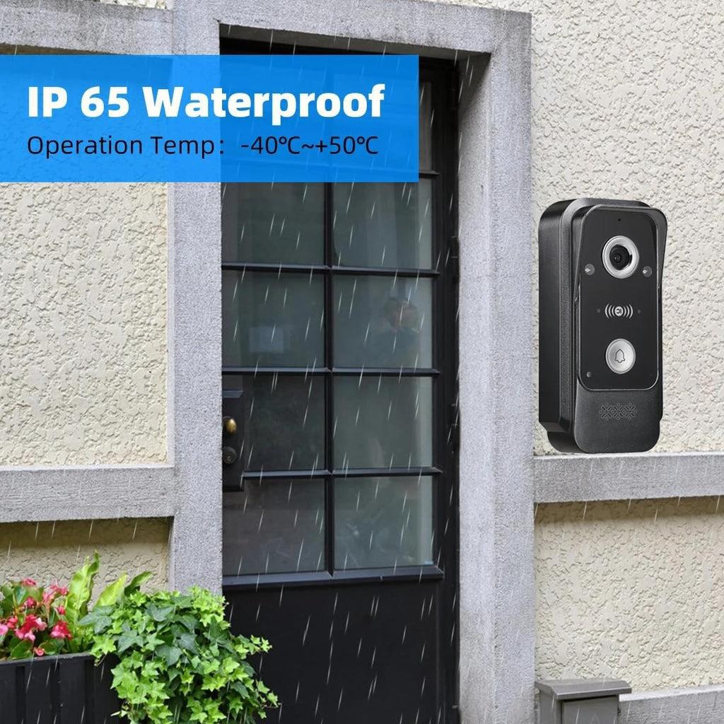 Wired Video Intercom System Tuya WiFi 7 Inch Touch Screen 1080P Doorbell Intelligent Tuya APP Intercom Kit with 3 in 1 Unlock Motion Detection,Anti-tamper Alarm,32G (1 Doorbell+1 Monitor)