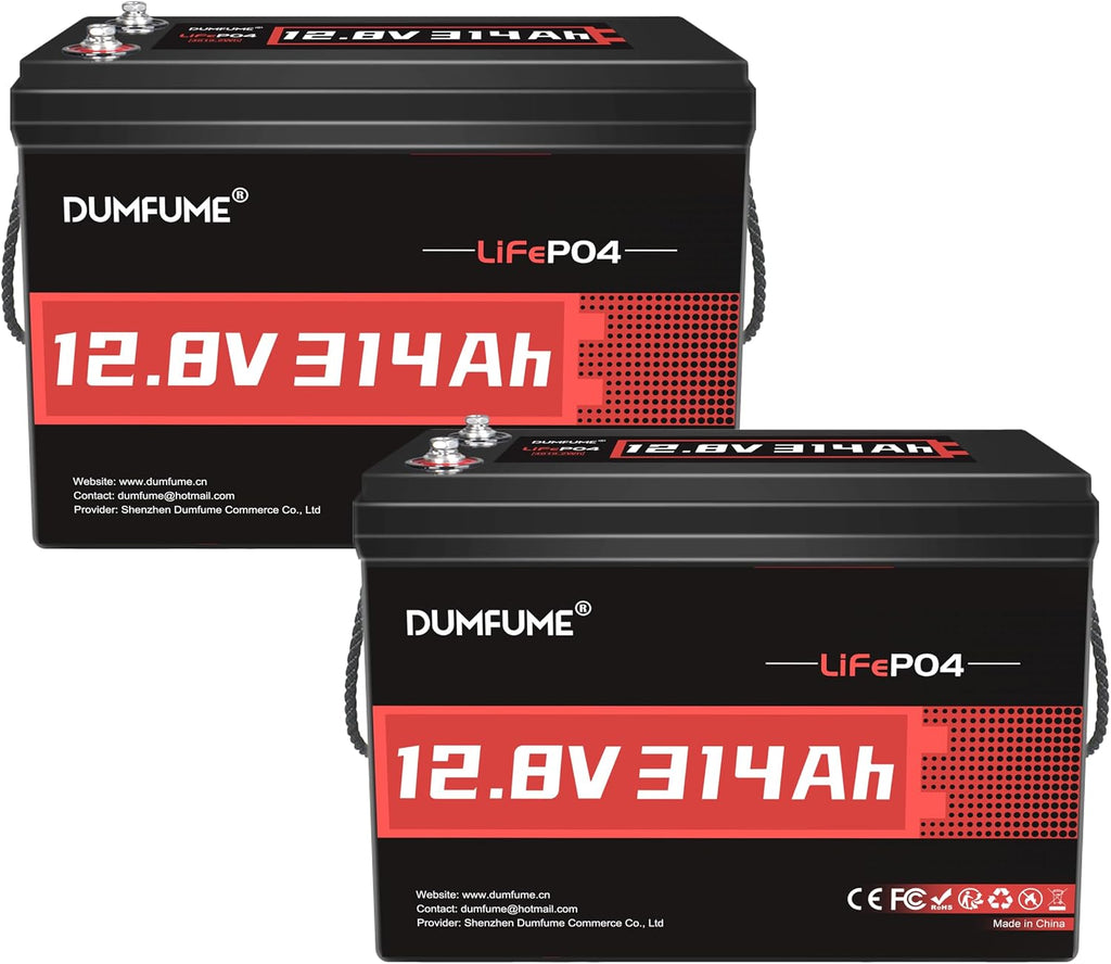 2 Packs 12V 300Ah(314Ah) Lithium LiFePO4 Battery,200A BMS 4019WH Rechargeable Lithium Iron Phosphate Battery 15000+ Deep Cycles for Solar Energy Storage,Backup Power,RV,Camping