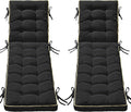 2 Pack 72x21 Inch Folding Chaise Lounge Cushion Quick Dry - Outdoor Sun Lounger Seat Pad with Shredded Foam for Patio Furniture, Deck Chairs, Poolside (Black, 72 INCH × 21 INCH-2 Pack)