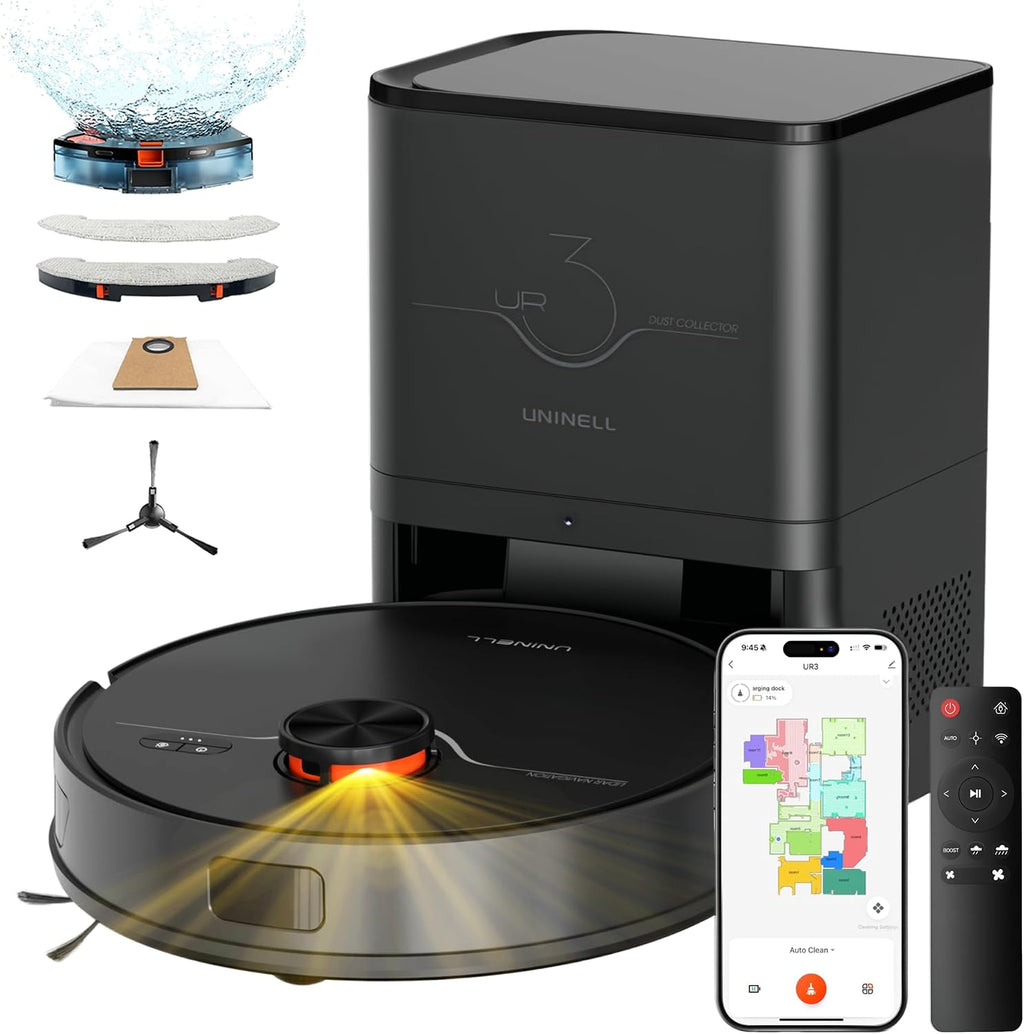 Robot Vacuum and Mop with Self-Emptying Station, 7000Pa Suction for Pet Hair on Carpets, LiDAR Navigation Creates No-Go Zones, Quiet, Works with Alexa, Ideal for Hardwood Floors & Multi-Floor Homes