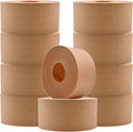 WOD WATWTH Eco-Friendly Brown Gummed Kraft Paper Tape - 3 inch x 450 ft. (Pack of 10) Shipping Tape Water Activated for Packing Boxes, Shipping, & Sealing