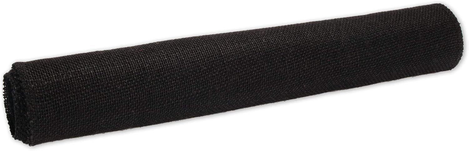 BambooMN Black 15' x 88' Vintage Burlap Table Runner for Rustic Wedding Bridal Shower Bachelorette Graduation Party Table Decor Decorations, 30 Pieces