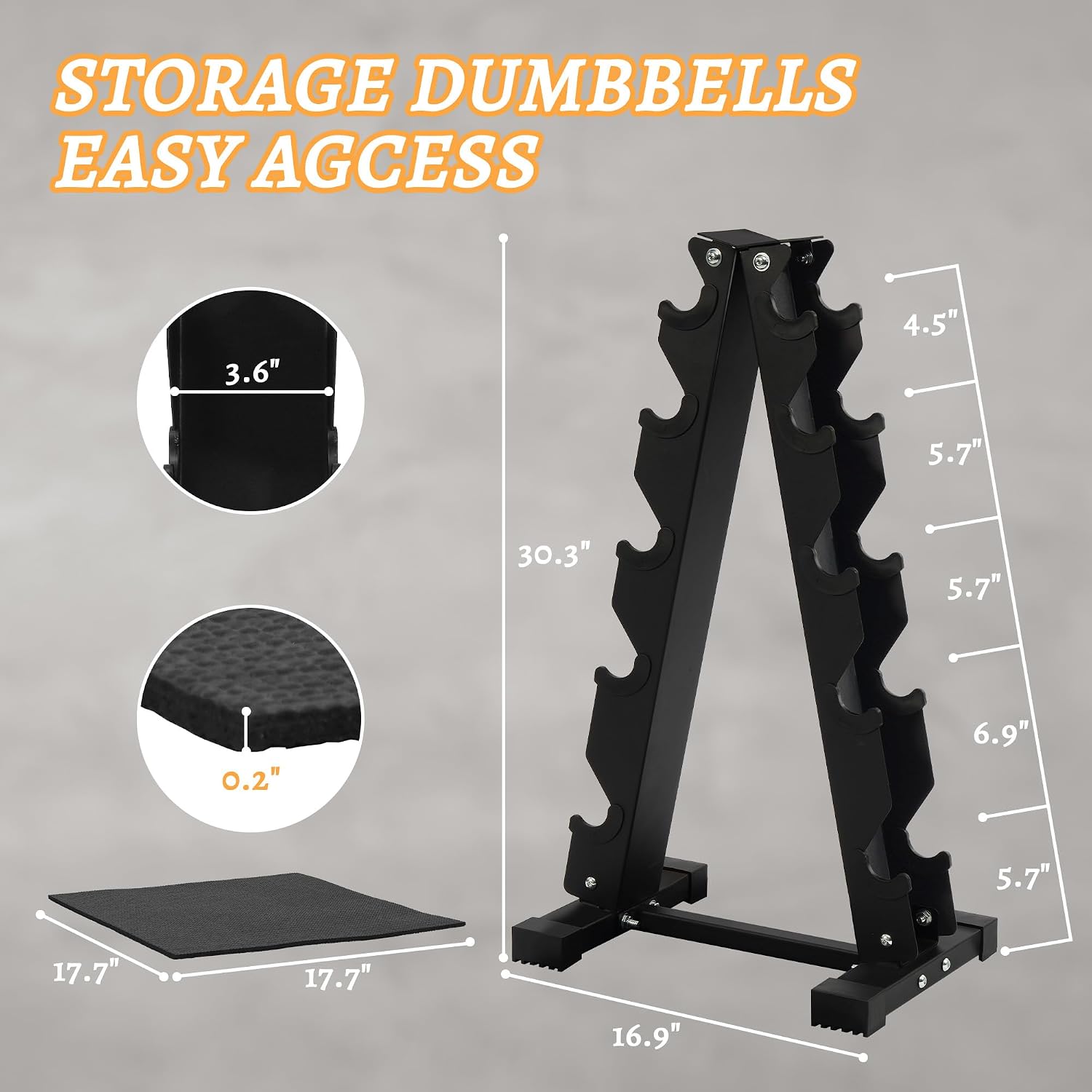 BalanceFrom Rubber Coated Hex Dumbbell Weight Set with Storage Rack, 100LB or 150LB or 200LB Set, 5-20 lbs or 5-25 lbs or 10-30 lbs Pairs