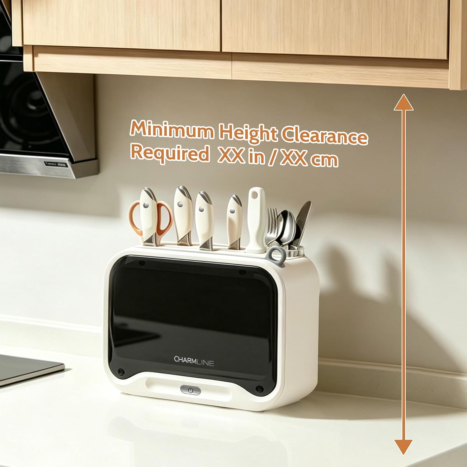 Charmline Next-Gen Smart Cutting Board and Knife Set with Holder, Self-Cleaning and Drying, Space-Saving Kitchen Organizer, Practical Gift for Mom, Dad, Housewarming, Birthday & Christmas