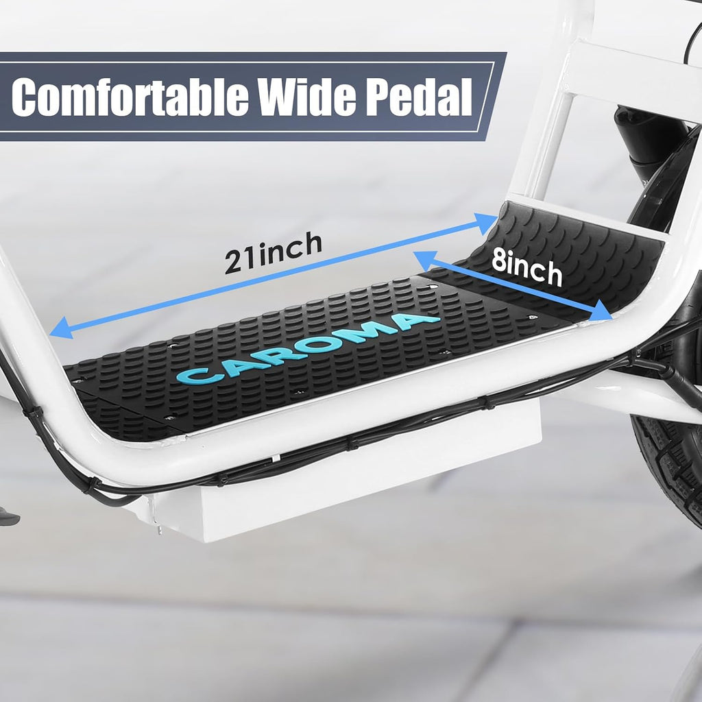 Caroma Peak 800W/1200W Electric Scooter with Seat, Max 20/30Miles&20MPH, 14' Tires Foldable Adult Electric Scooter with Basket for Pets & Cargo, Dual Shock Absorbing EScooter for Commuting