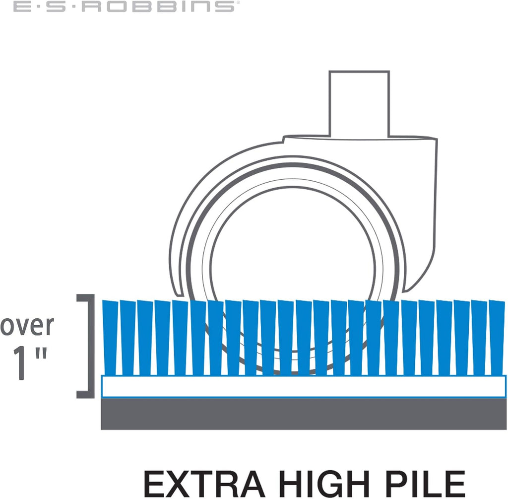 ES Robbins Extra High Pile Carpet Chair Mat, Square 60'x60', Beveled Edge