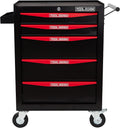 Rolling Tool Chest with Wheels, 5-Drawer Small Tool Cabinet, Metal Rolling Tool Box with Wheels and Locking System for Garage Warehouse Workshop Office Organizers and Storage (Black)