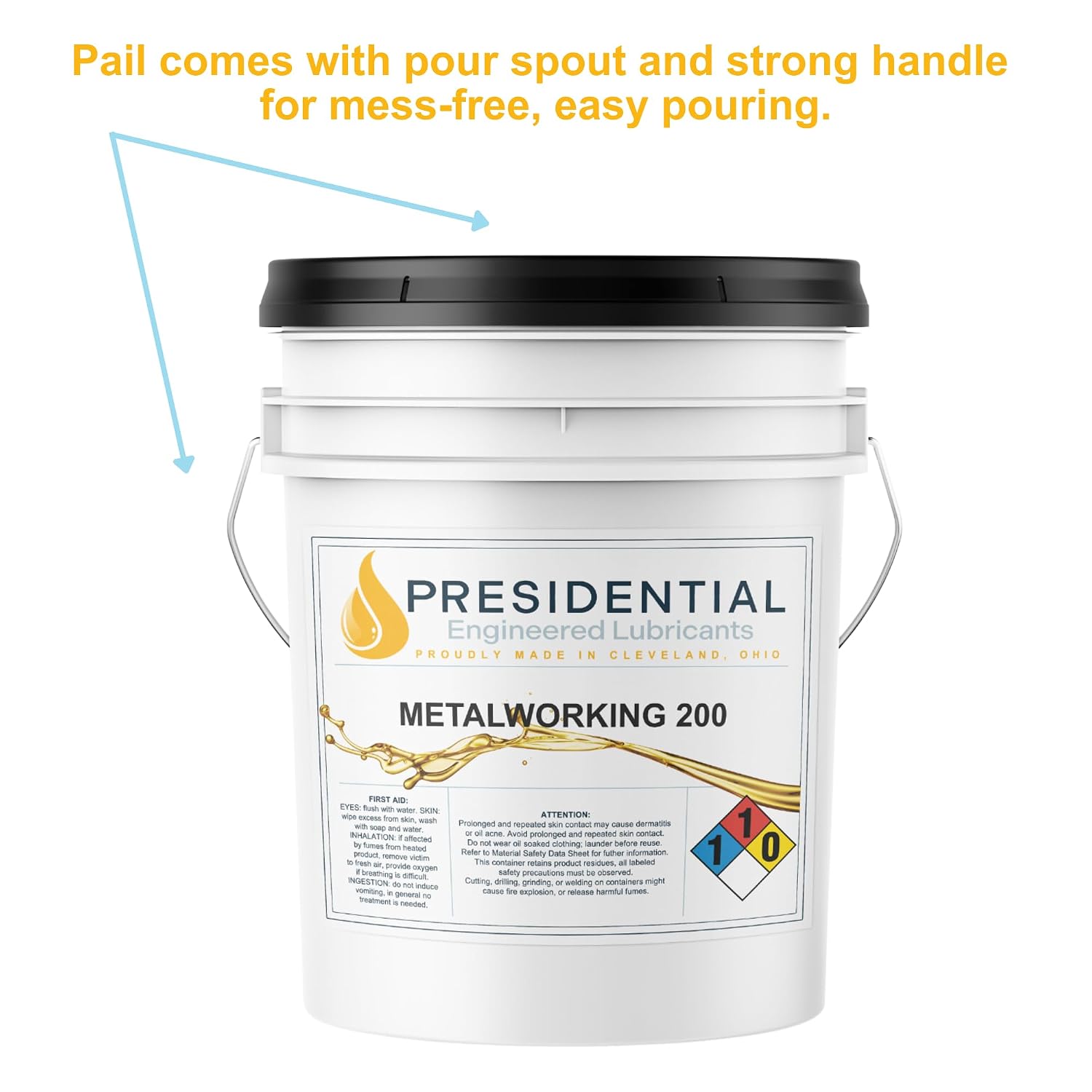 Metalworking 200 - Industrial Lubricant for Cutting, Tapping, Turning on Ferrous and Non-Ferrous Metals - Non-Soluble - Multipurpose Cutting Fluid that Prolongs Tool Life - Made in USA (5 Gallon)
