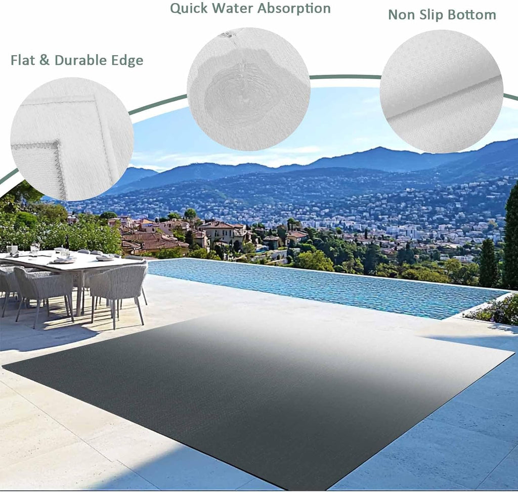 Outdoor Rug 4x6ft Abstract Ombre Grey Patio Area Rugs Waterproof Easy Cleaning Non Shedding Thick Mats Art Carpet for Indoor Outdoor Porch Deck Backyard Balcony