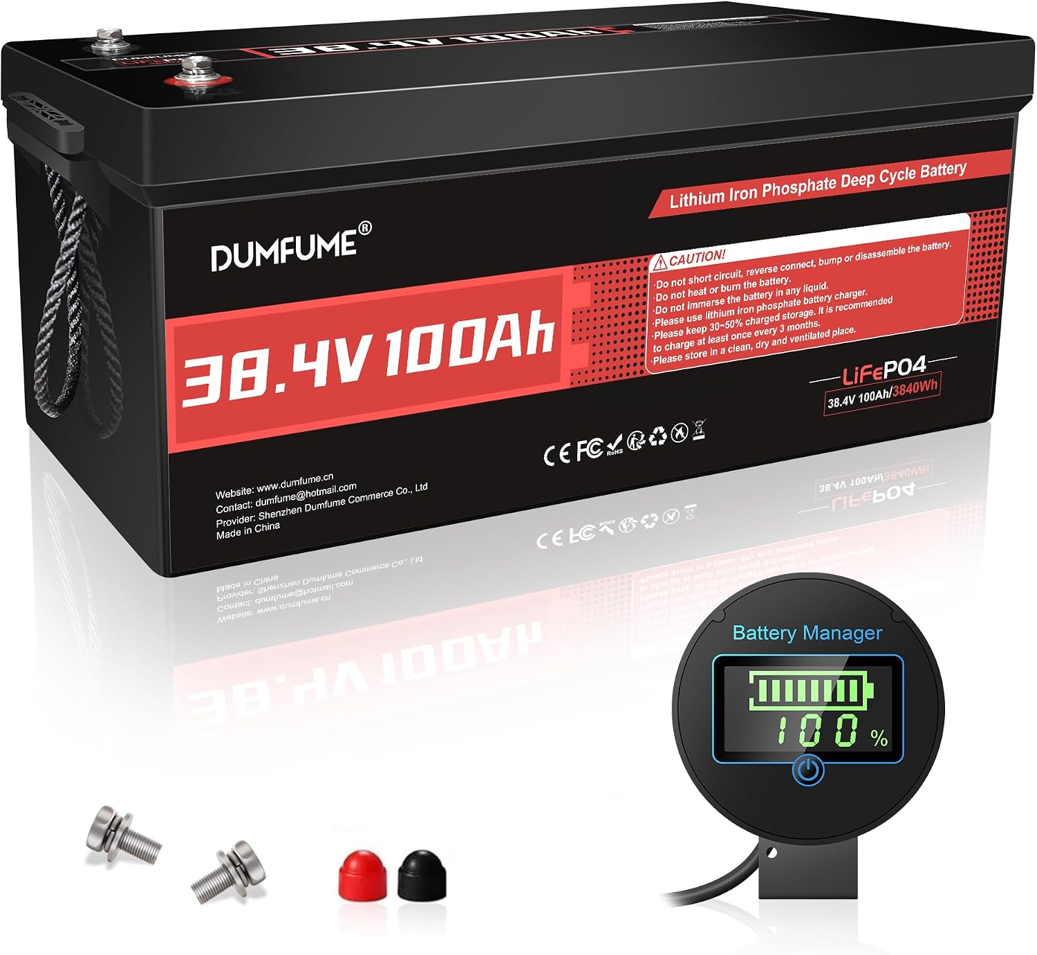 38.4V(36V) 100Ah LiFePO4 Lithium Golf Cart Battery,Built-in 200A BMS & 15000 Cycles High Energy Density for Golf Carts/Utility Vehicles/RV Backup Power