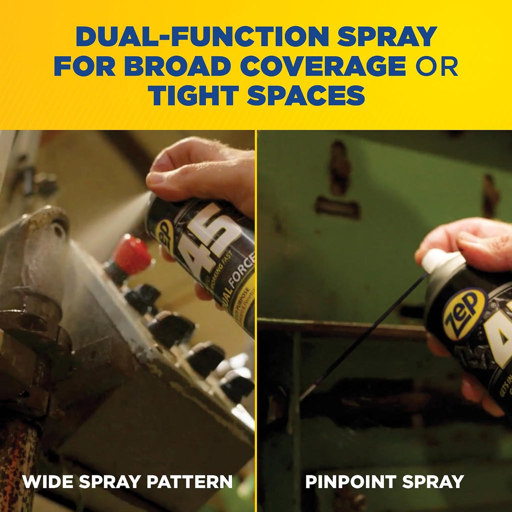 Zep 45 Dual Force Multi-Purpose Lubricant and Penetrant Aerosol - 14 oz (Case of 12) - 374301 - Professional Formula Dual Purpose, Low Odor, Optimal Lubrication, Reduces Friction and Wear