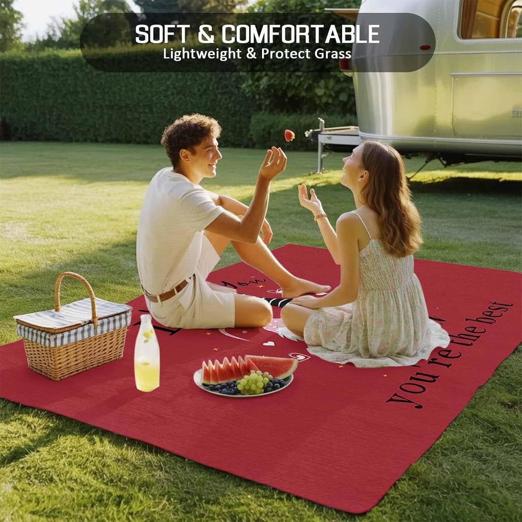 Outdoor Rug 4x6ft Happy Mother's Day Cute Gnomes with Hearts Patio Area Rugs Waterproof Easy Cleaning Non Shedding Thick Mats Red Carpet for Indoor Outdoor Porch Deck Backyard Balcony