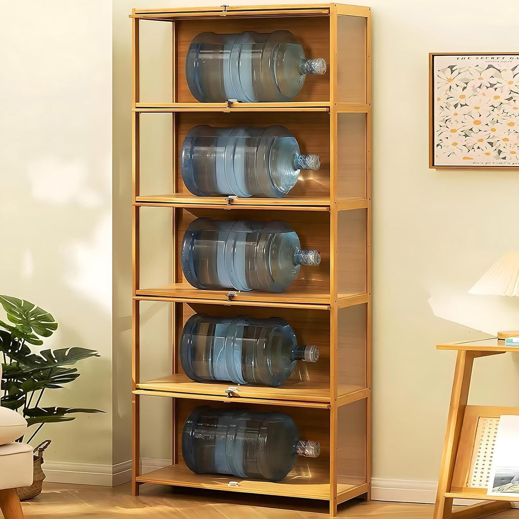 Curio Display Cabinet with Acrylic Glass Door, 5-Tier Display Case, Curio Cabinet & Bookcase for Collectibles, Display Shelf for Home, Reading Nook, Playroom, Living Room