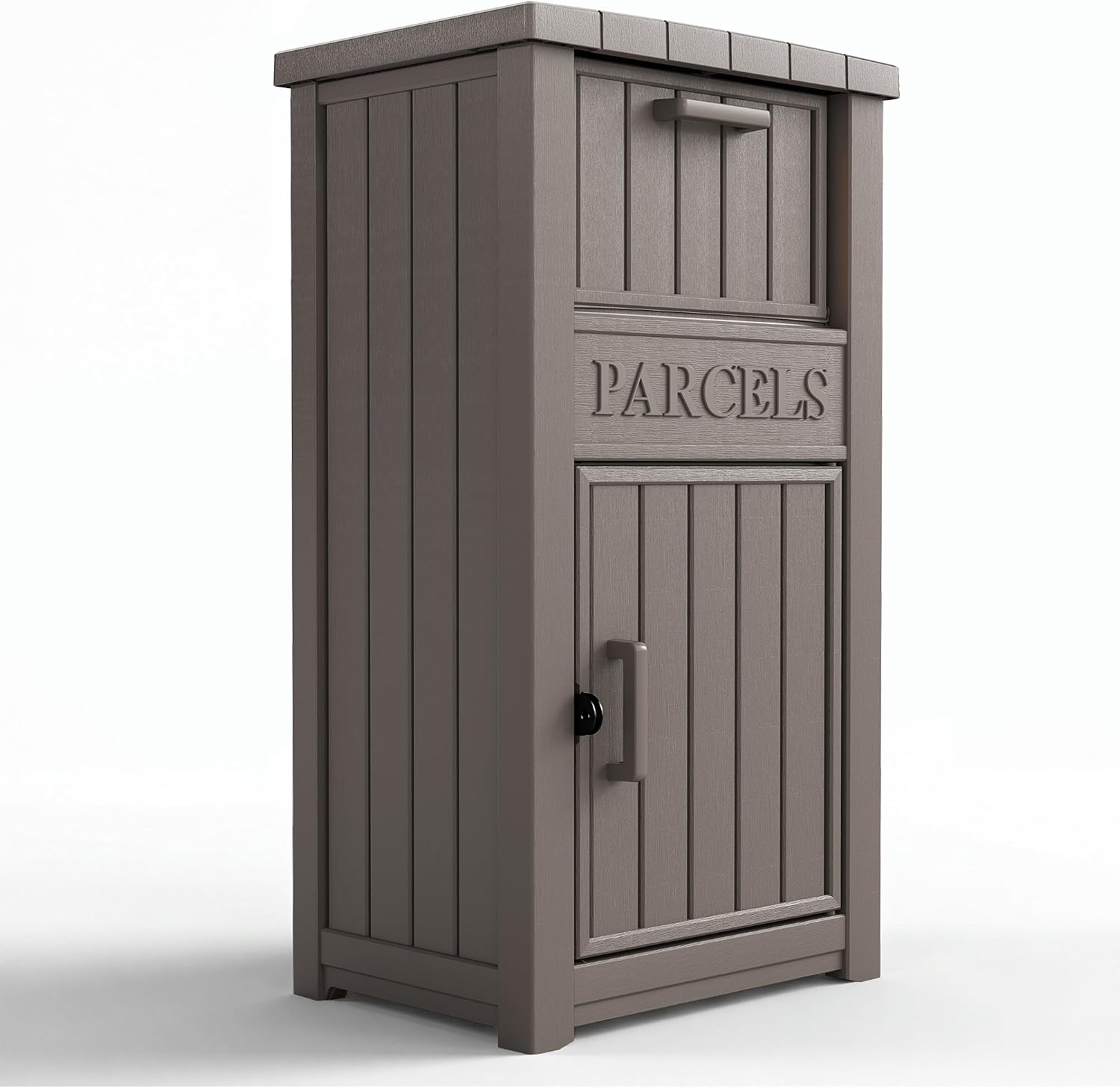 Package Delivery Box for Outside, Large Lockable & Weatherproof Anti-Theft Large Parcel Drop Box for Porch, Curbside, House Storage, Charcoal Gray(60 Gallon)