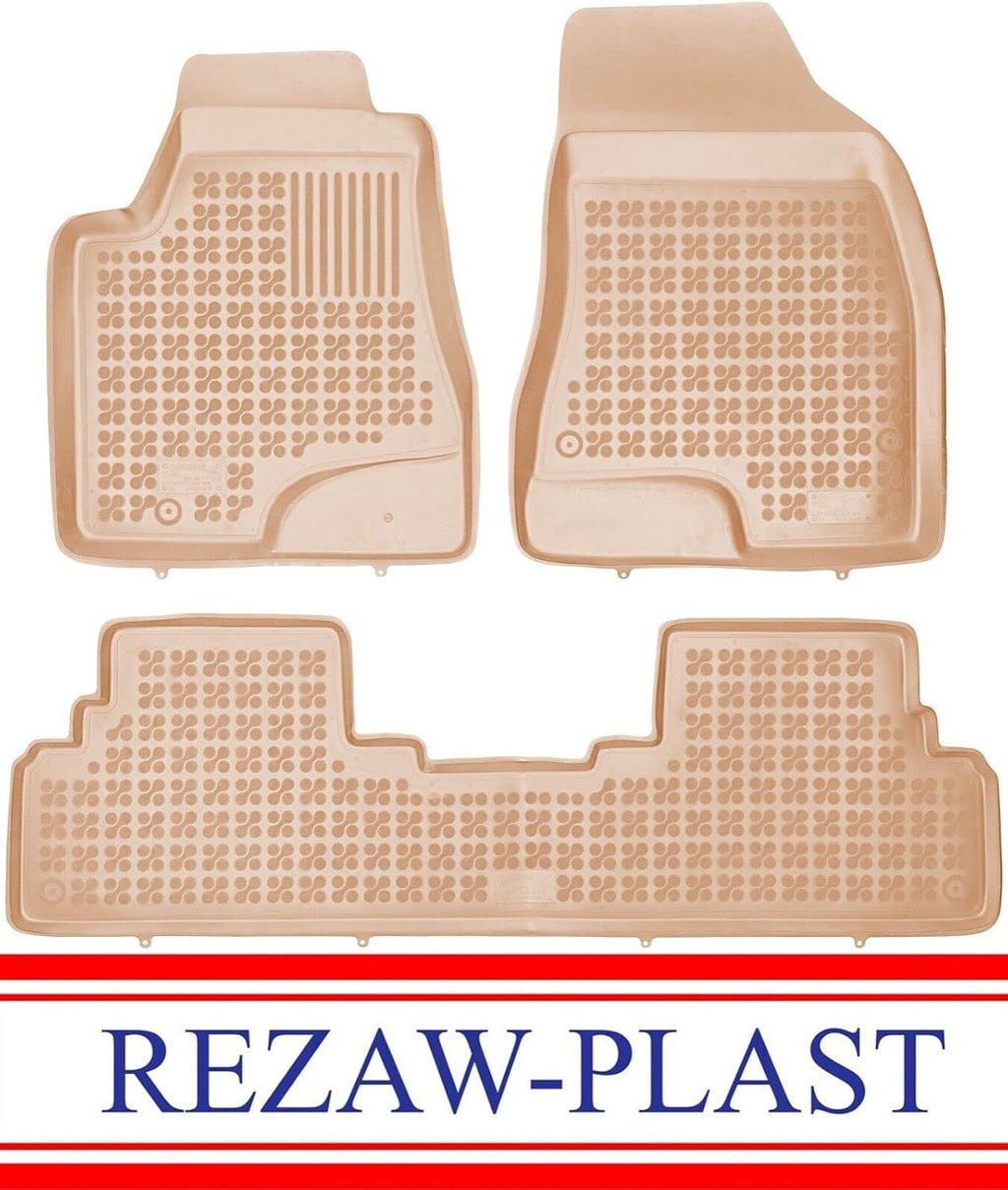 REZAW-PLAST Rubber Car Mats Compatible with 2004 2005 2006 2007 2008 2009 Lexus RX Floor Mats Tailored All Season Waterproof Custom Fit Beige