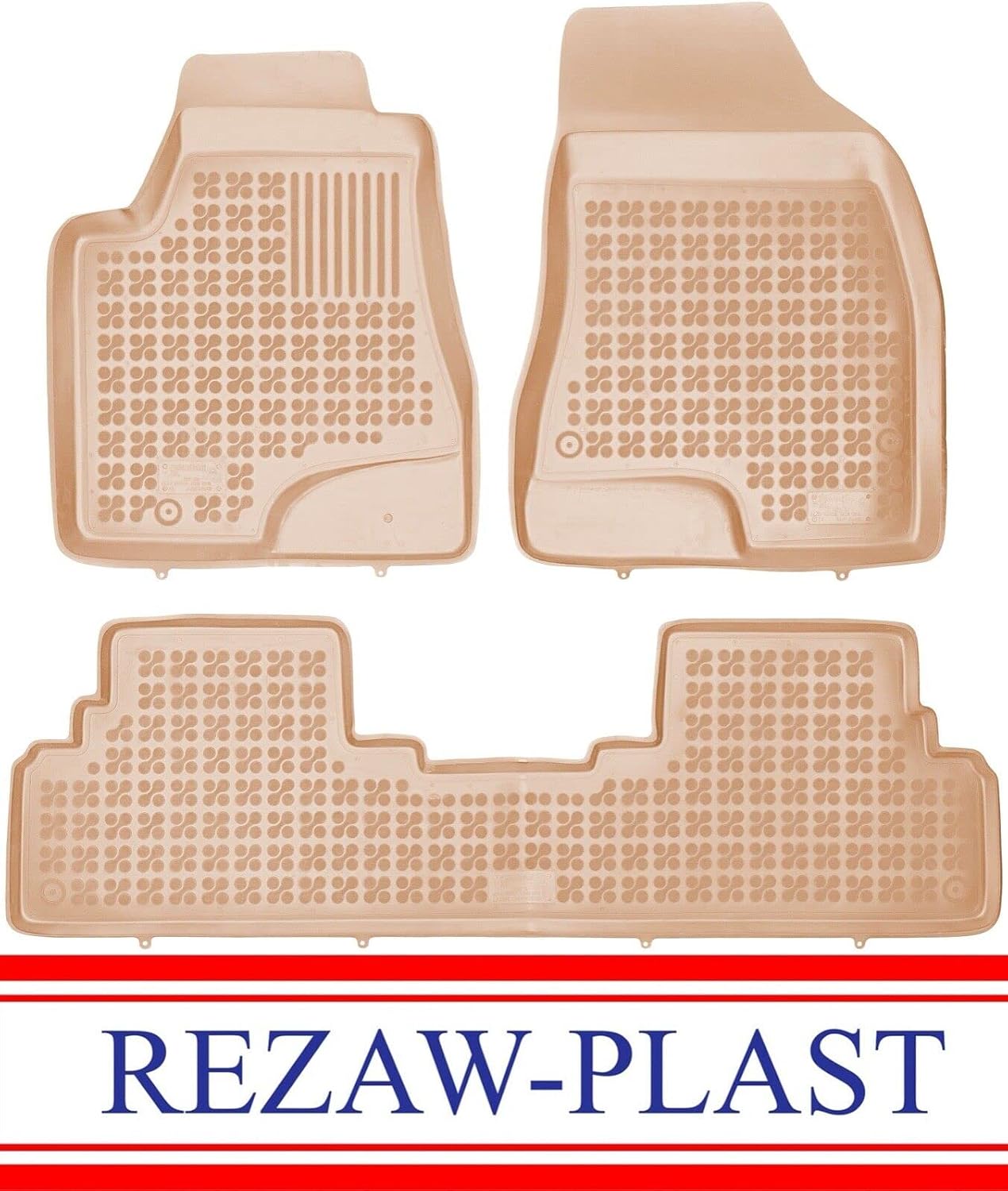 REZAW-PLAST Rubber Car Mats Compatible with 2004 2005 2006 2007 2008 2009 Lexus RX Floor Mats Tailored All Season Waterproof Custom Fit Beige