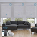 Motorized Roller Shade,100% Blackout Smart Window Blinds Work with Homekit, Alexa, Google Home,Remote,Electric Blinds with USB/Solar Pannel Charging,Classic Grey