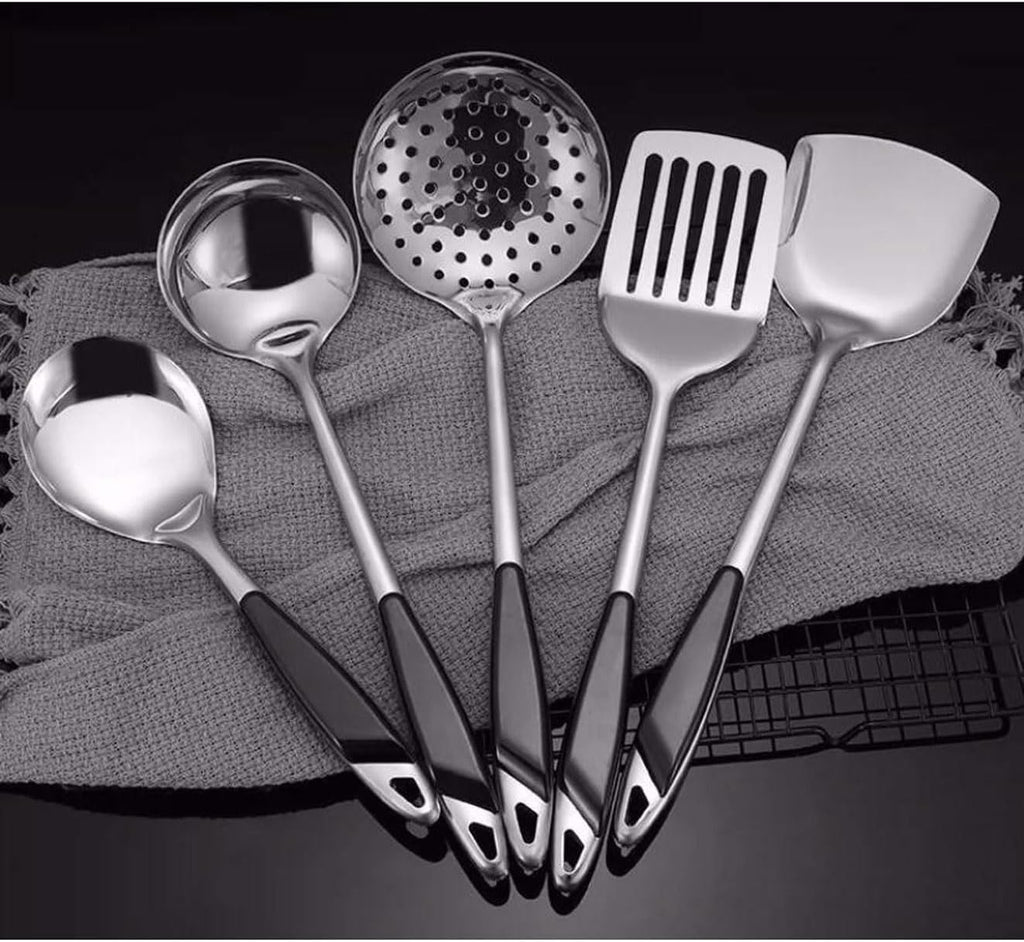 Cookware Dining Gadgets Spoons for Cooking Spatulas Stainless Steel Cooking Utensils Spatulas Spoons Kitchen Tools 5 Pieces Sets