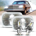 gigididi For Chevy Malibu 1978-1981 El Camino,LED Light Bulbs,7x6 inch H6054 Headlight Square Glass Lens Housing+H4 High&Low Sealed Beam Headlight Lamp for Cars, Truck and Van, 4 PCS