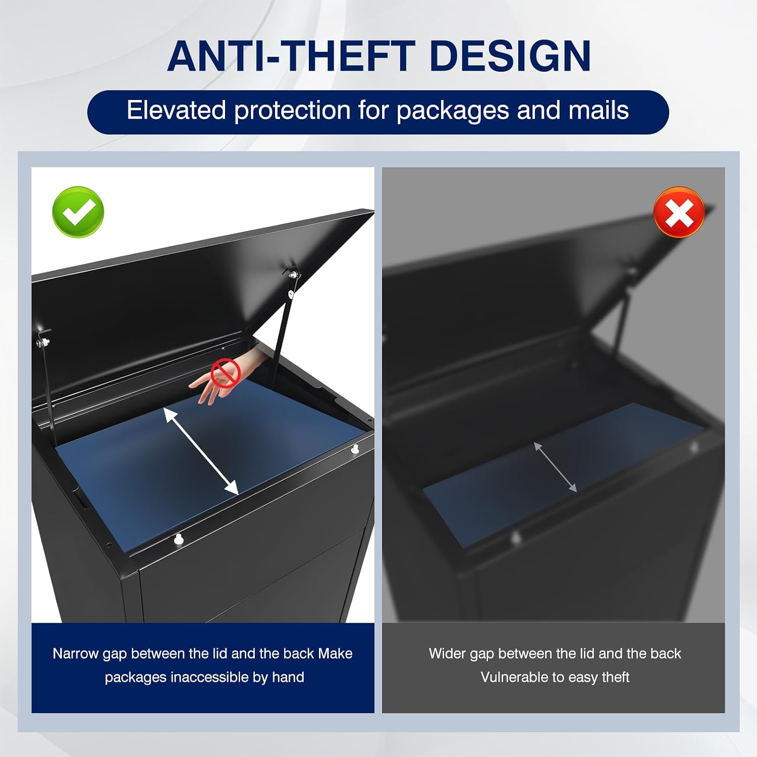 Yizosh Package Delivery Boxes for Outside,Extra Large Mailbox for Parcel with Secure Storage,Anti-Theft Parcel Mailbox with Coded Lock,Steel Package Delivery Box for Outdoor,Curbside,Porch