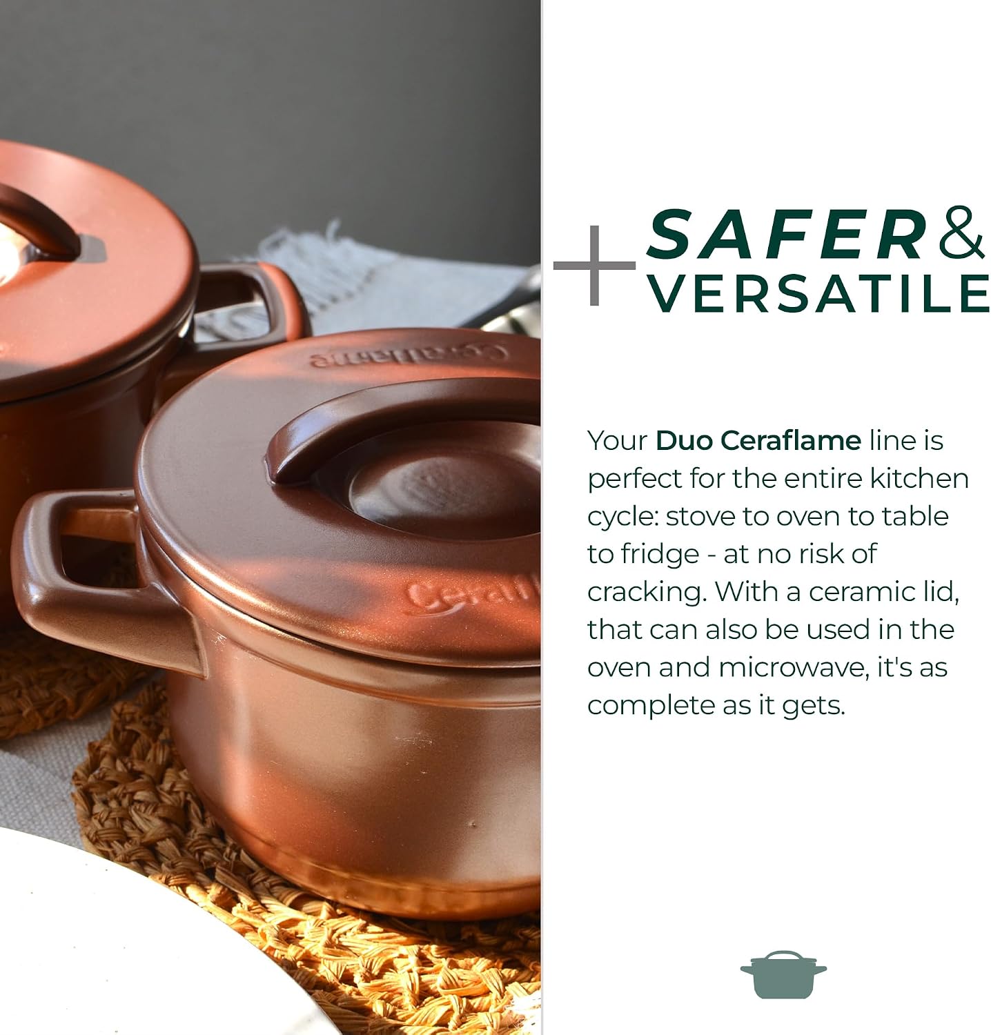 9 Piece Cookware Set Shiny Caramel with Ceramic Lid - Non-toxic Cookware, Casserole and Frying Pan Set for Healthy Cooking, Dishwasher Safe