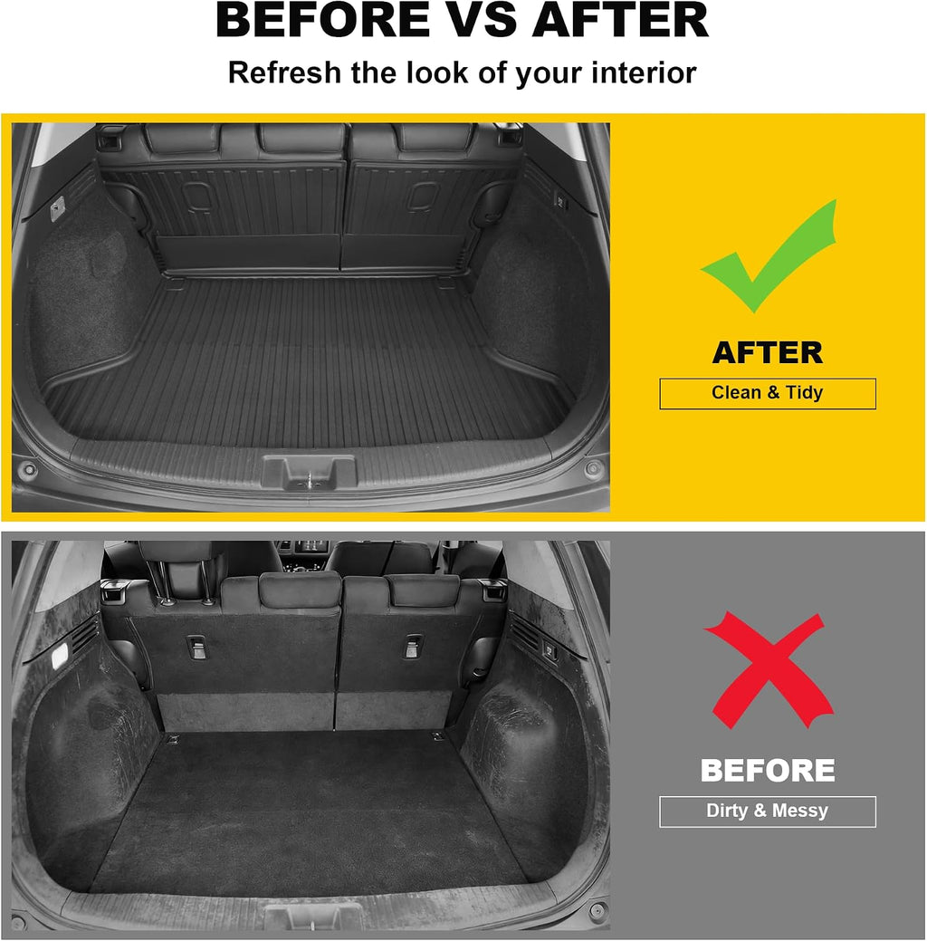 Full Set Floor Mats for Honda HRV 2016-2022 | All Weather TPE Custom Fit HR-V Floor Liners 1st & 2nd Row & Seat Back Mat & Cargo Mat