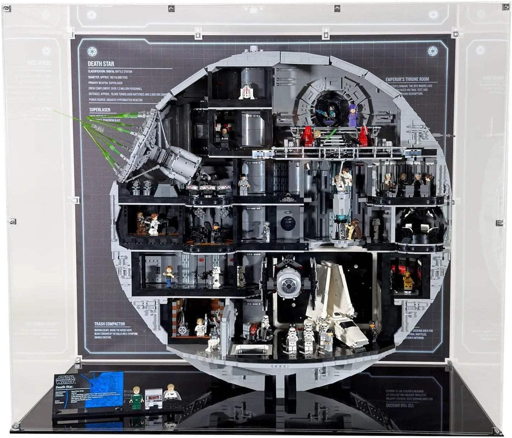 Display Case Compatible with LEGO Set 75419 Death Star UCS – Clear Acrylic Dustproof Showcase for Star Wars Enthusiasts - Set NOT Included