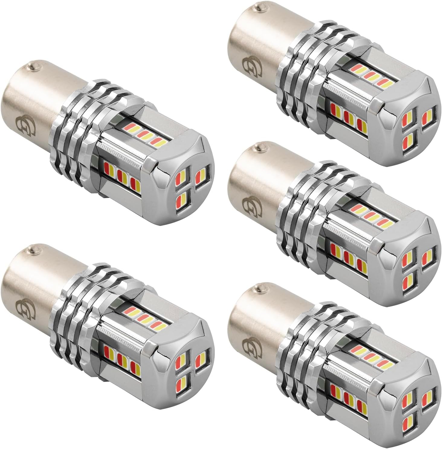 GG Grand General 70820 1157 Dual Color Amber/Red 15 LED Tower Bulb, 12V, 5 Pack