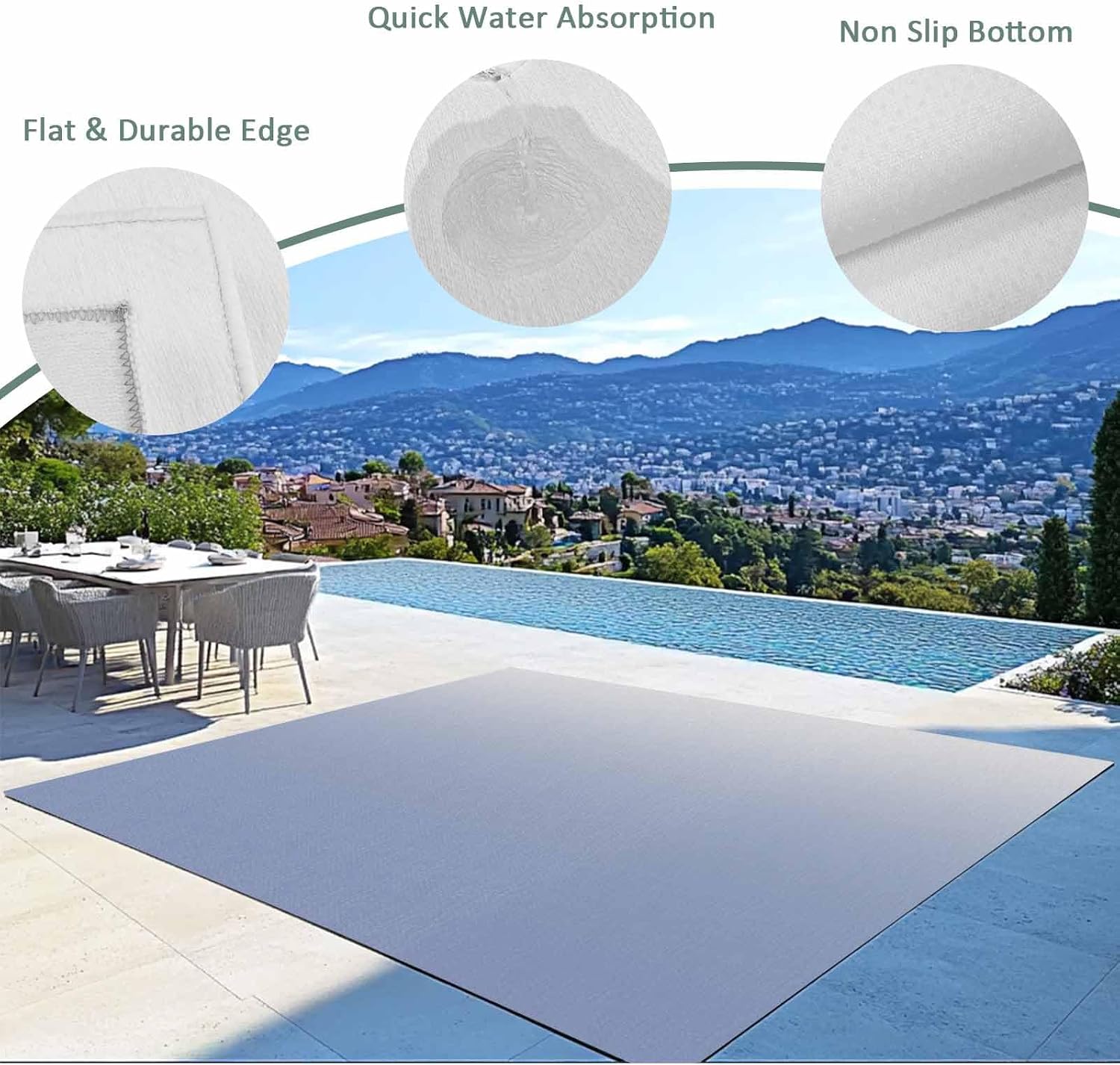 Outdoor Rug 4x6ft Ombre Art Color Gradient Patio Area Rugs Waterproof Easy Cleaning Non Shedding Thick Mats Minimalist Carpet for Indoor Outdoor Porch Deck Backyard Balcony