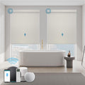 Motorized Blinds with Remote,100% Blackout Automatic Roller Shade Compatible with Alexa Google Homekit Thread,Electric Blind for Window,Vinyl Beige