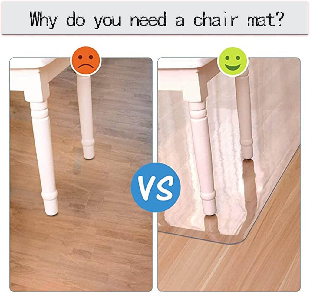 DXZ-Design Rectangle Hard Wooden Floors Mat Transparent, Clear Carpet Chair PVC Protection Pad, Length 100cm 1.5m 2m 250cm 300cm (Size : 35.4x78.7in/90x200cm)