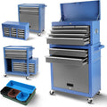 8-Drawer Rolling Tool Chest with Wheels, Large Mobile Steel Tool Storage Organizer with Lock&Liner for Warehouse, Workshop