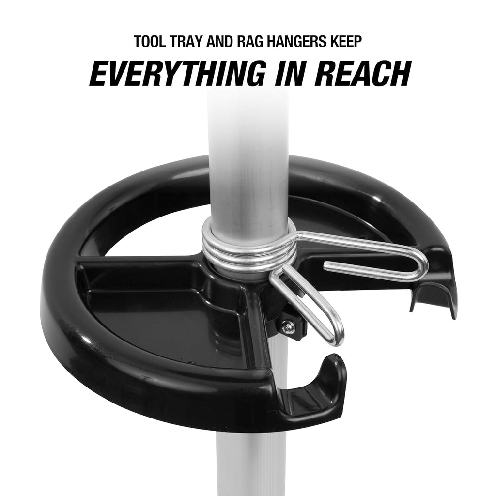 OEMTOOLS 9-Gallon Oil Drain Pan with Adjustable Funnel, Built in Tool Rack