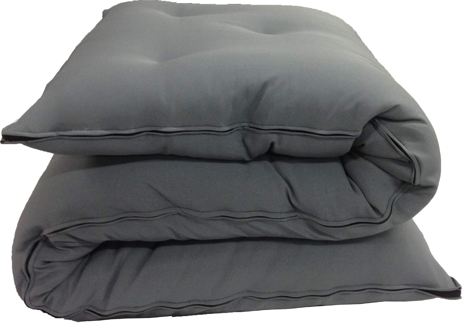 D&D Futon Furniture Traditional Japanese Floor Rolling Futon Mattress, Cotton Battings/Foam/Polyester Battings, Shikifuton (Gray, 80 x 72 x 3 in Thick King Size)