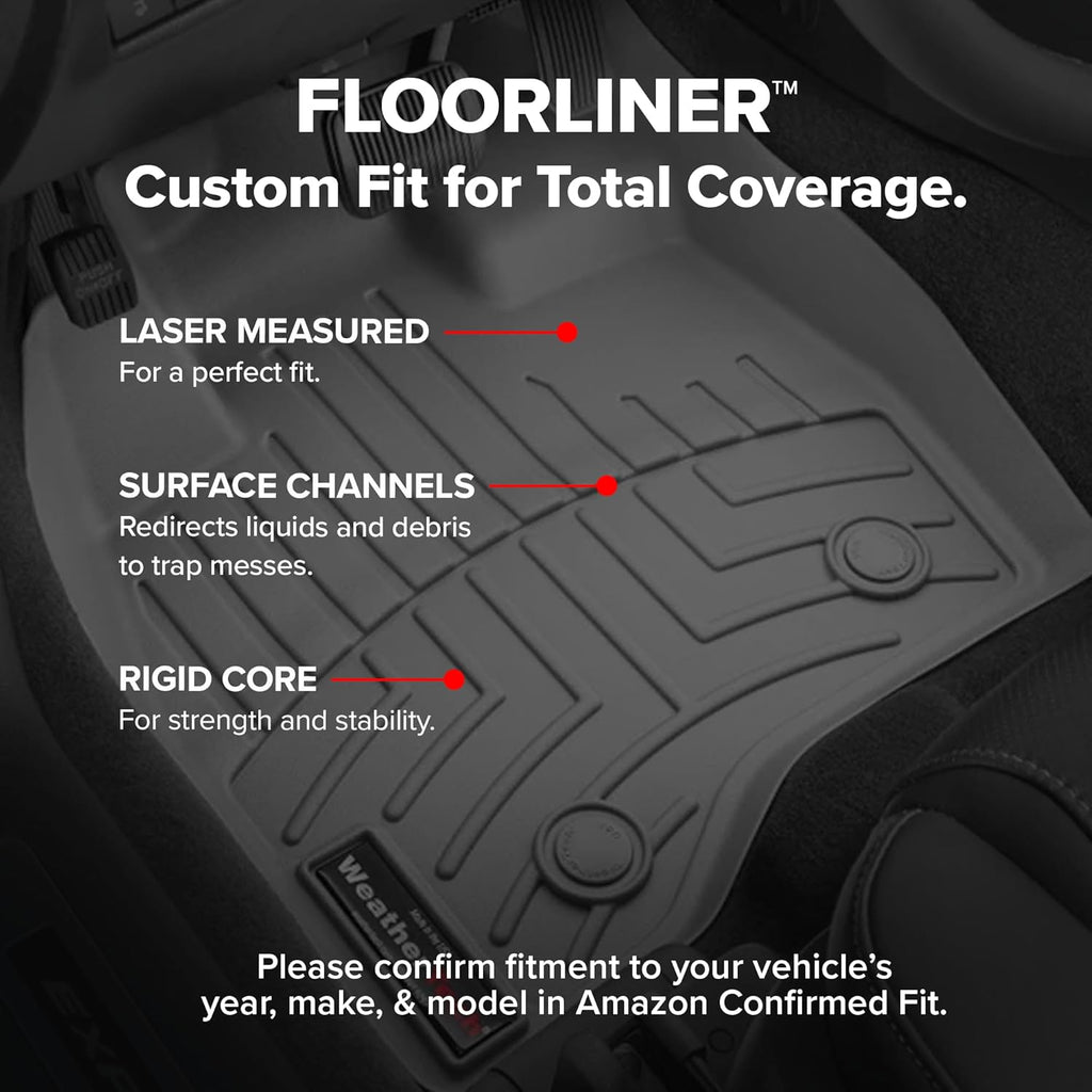 WeatherTech Custom Fit FloorLiners for Ford Maverick Hybrid - 1st & 2nd Row (471745-1-2), Cocoa
