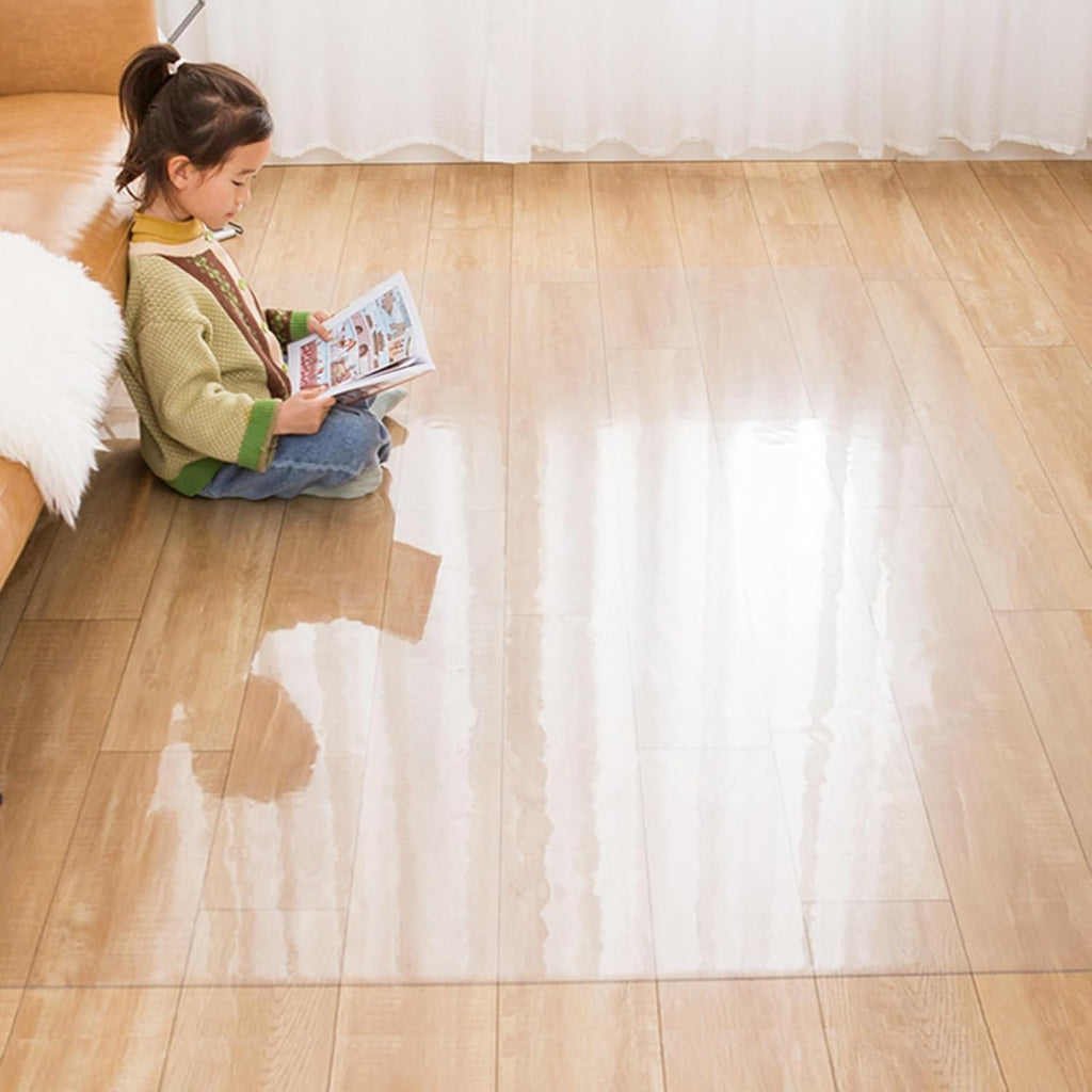 Vinyl Clear Desk Chair Mat for Carpet, Wood/Tile Floor Protector, Kitchen Countertop Mat Tabletop Cover Furniture/Cabinet/Shelf Top Protection Pad, Runner Rug Non-Slip (Color : Clear, Size : 4x13f