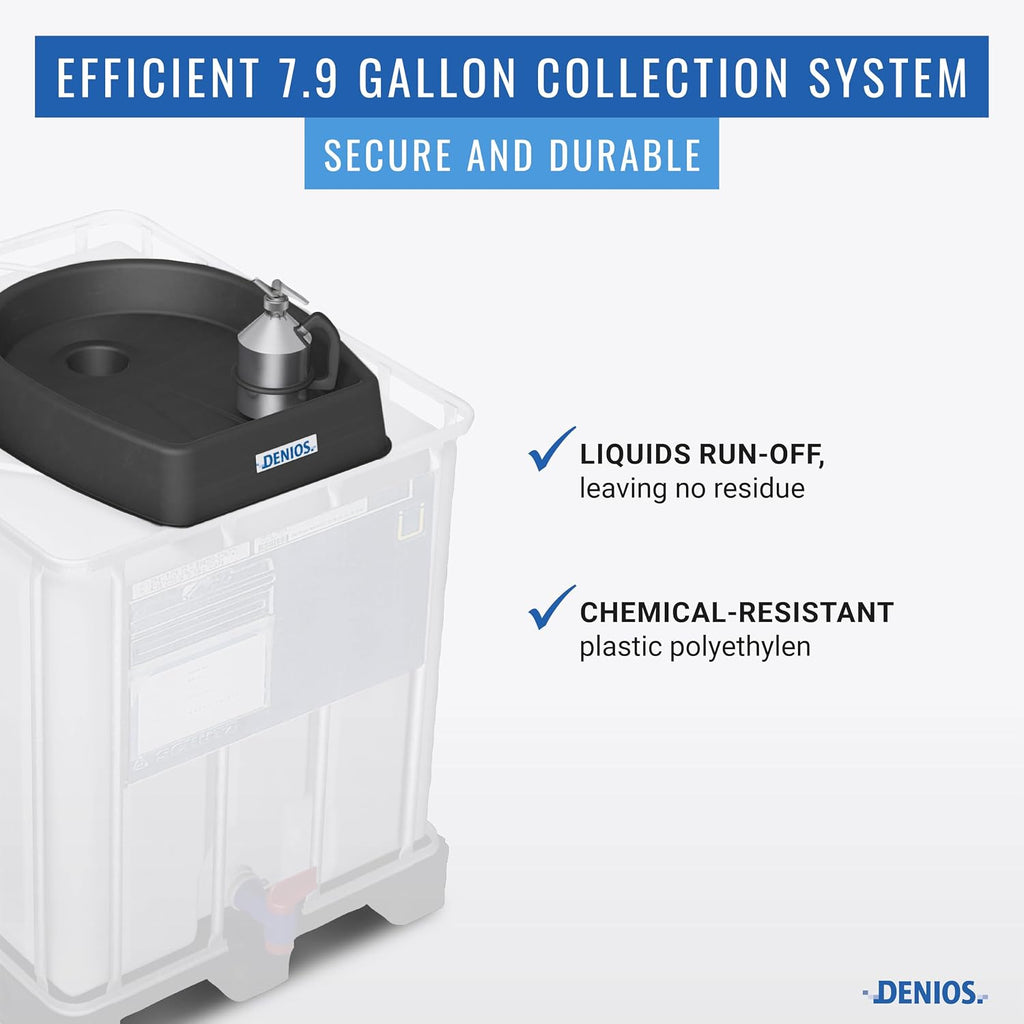 DENIOS® IBC – Chemically Resistant Polyethylene – Large IBC Funnel for Totes – Small Drain Opening – Durable IBC Tote Funnel for Efficient Handling of Liquids