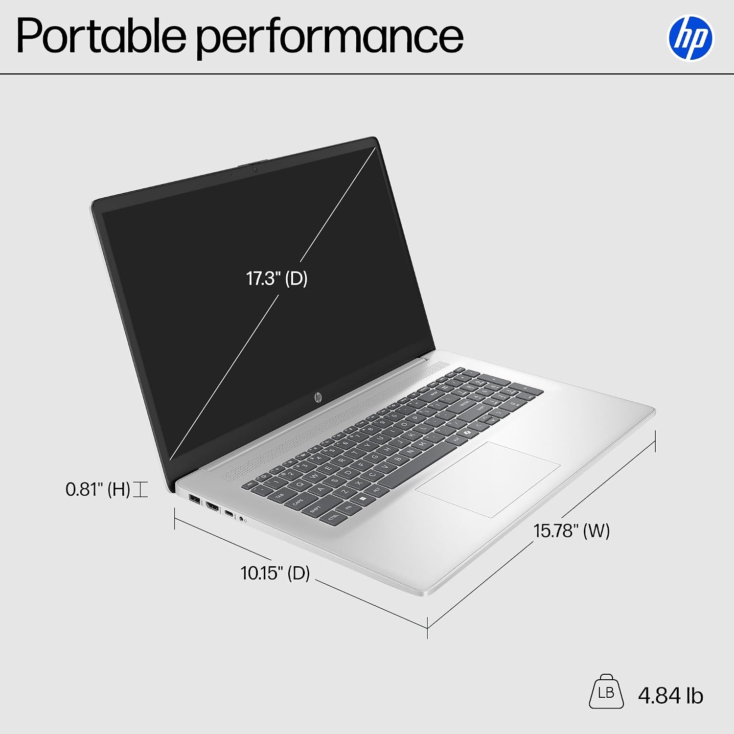 HP 17.3' Touchscreen Laptop with 12 Months Office 365, Intel 4-Core Processor, HDMI, Type C, Windows 11 (Ryzen 3 7330U, 32GB RAM | 1TB SSD)