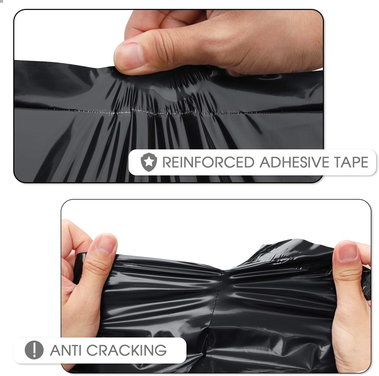 Metronic Poly Mailers 90000 Pack 12 x 15.5, Strong Adhesive Shipping Envelopes for Clothing, Waterproof Shipping Bags for Businesses, Flexible Mailers Poly Bags, Packages Bags Bulk, Black