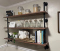 HDDFER Floating Shelves,Wall Mounted Rustic Wood Shelf,Pipe Shelves,Industrial Pipe Shelving with Real Wood Planks 48 inch Industrial Wall Shelves Hanging Bookshelf Farmhouse Kitchen Bar Shelving