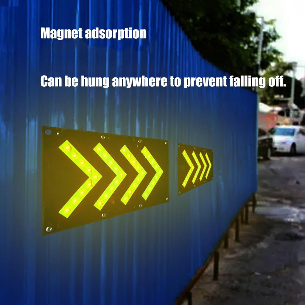LED Magnetic Traffic Guide Light, Solar Traffic Safety Arrow Sign Signal Emergency Road Warning Light(Solar Energy)