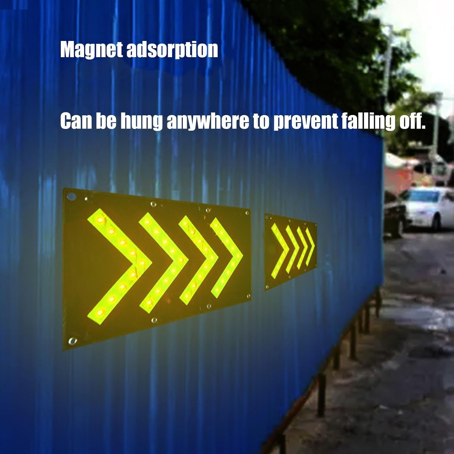 LED Magnetic Traffic Guide Light, Solar Traffic Safety Arrow Sign Signal Emergency Road Warning Light(Solar Energy)