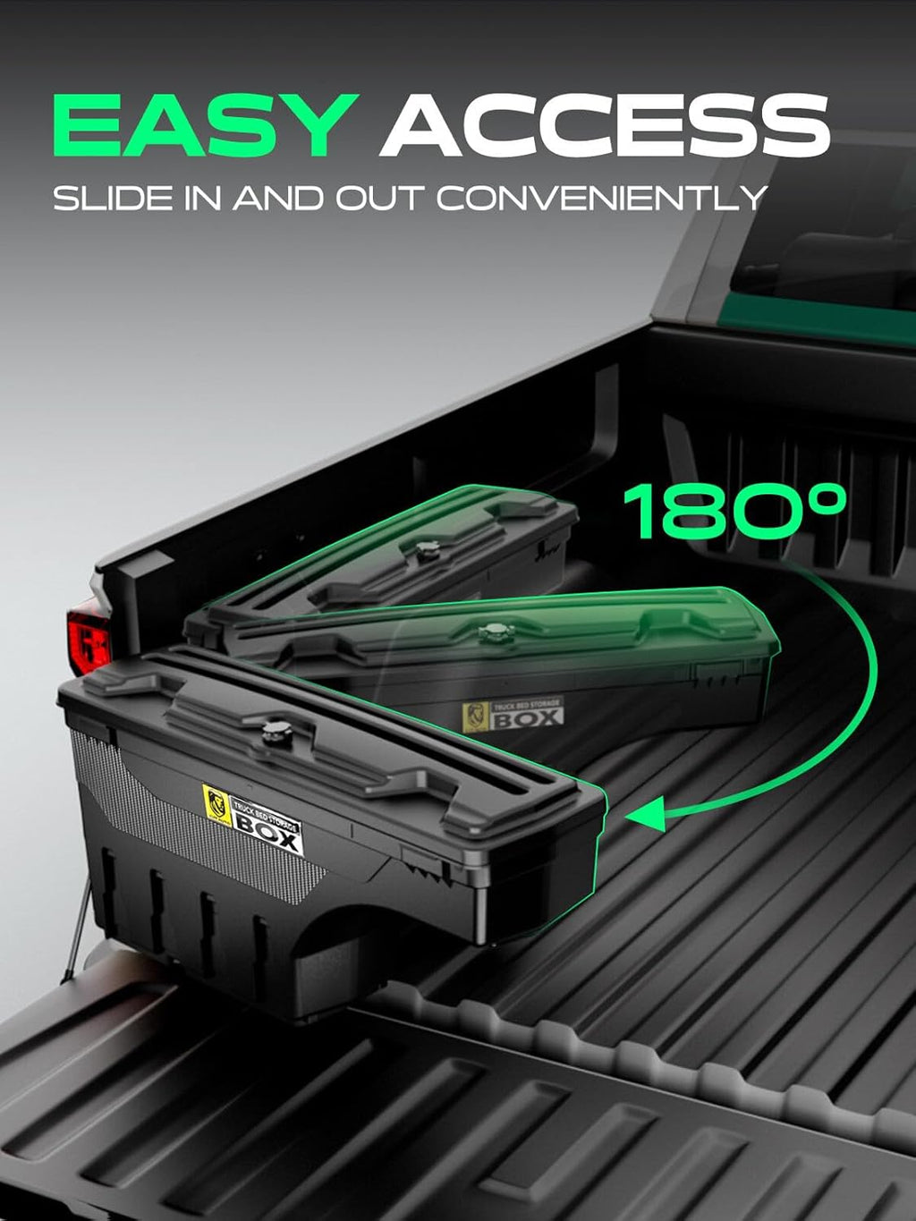 YHTAUTO Truck Bed Storage Tool Box Lockable Compatible with 1987-2011 Dodge Dakota, Passenger Side, Swing Waterproof Wheel Well Toolbox