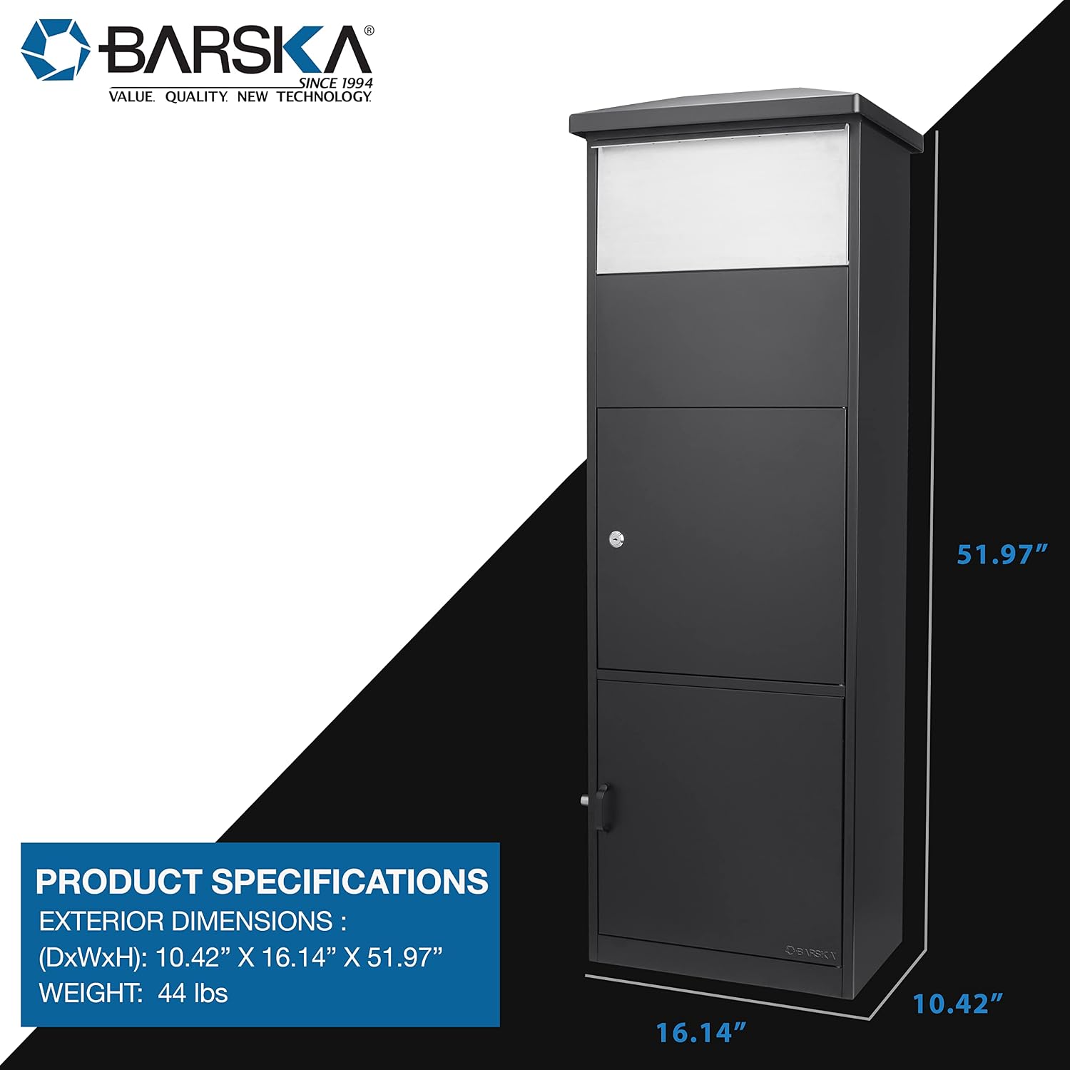 MPB-600 Black Parcel Mail Drop Box,Bi