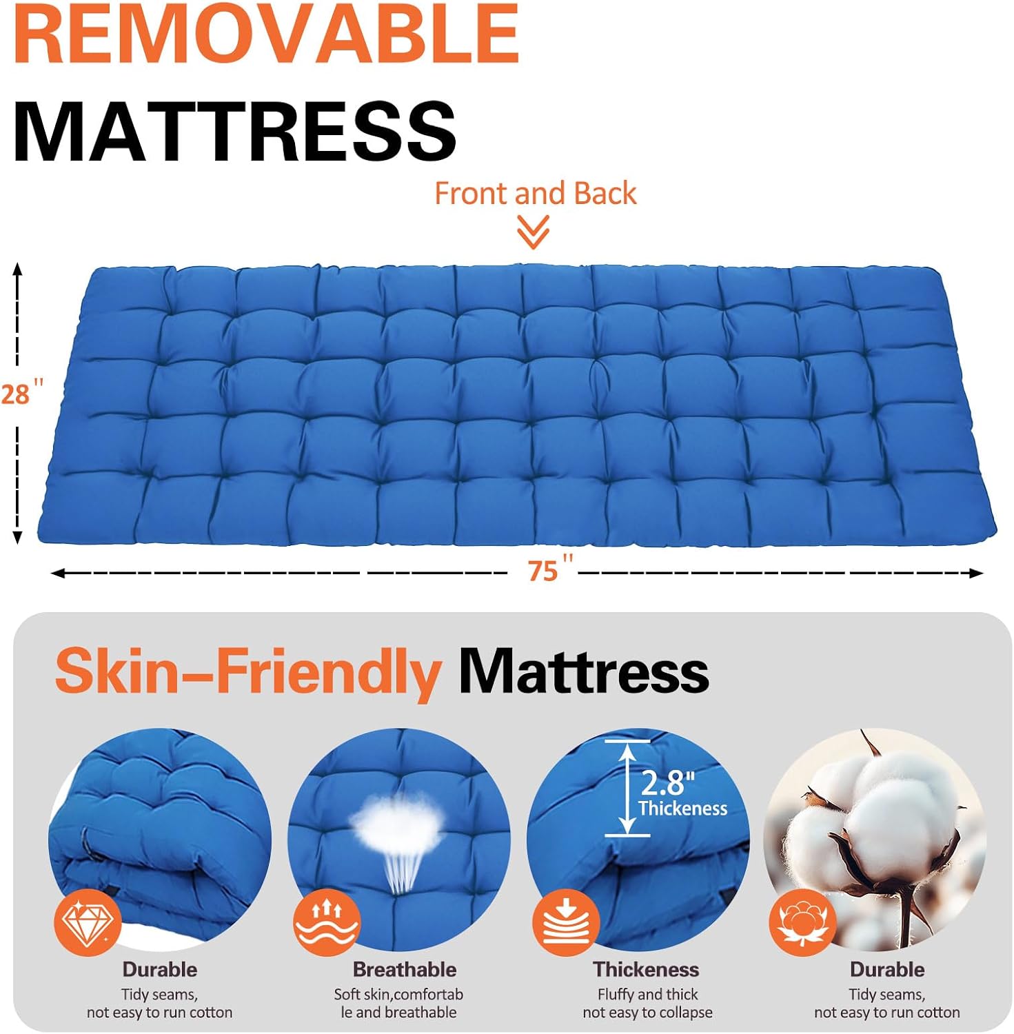 Camping Cots 2 Pack Camping Bed with Comfortable Mat Cots for Sleeping with Pad Heavy Duty Folding Bed 2 Person Sleeping Cot with Carry Bag Guest Cots for Adults Office Nap Vacation Outdoor Indoor