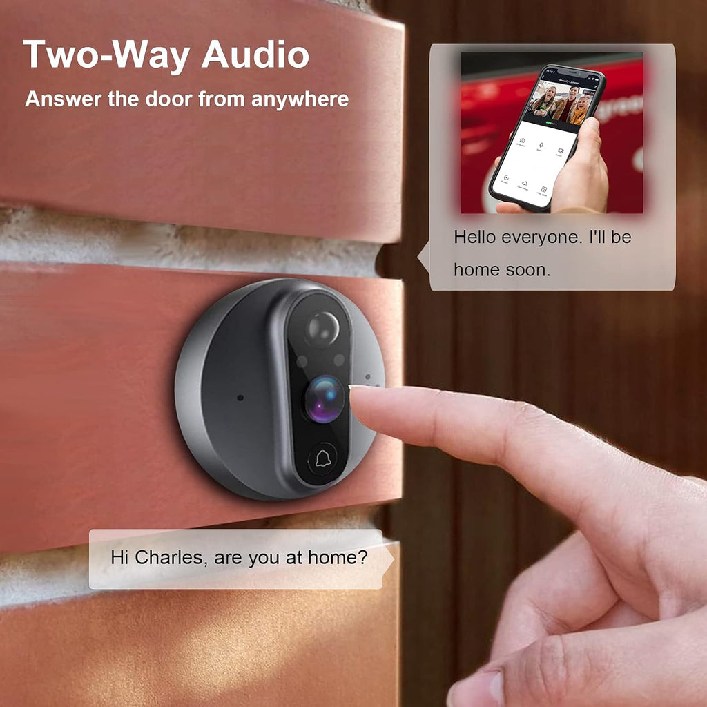 ANJIELO SMART Peephole Camera, WiFi Video Doorbell Camera with Chime, Motion Detection, Night Vision, 2-Way Audio, Cloud Storage, 4.3 Inch LCD Screen Monitor, No TF Card Included