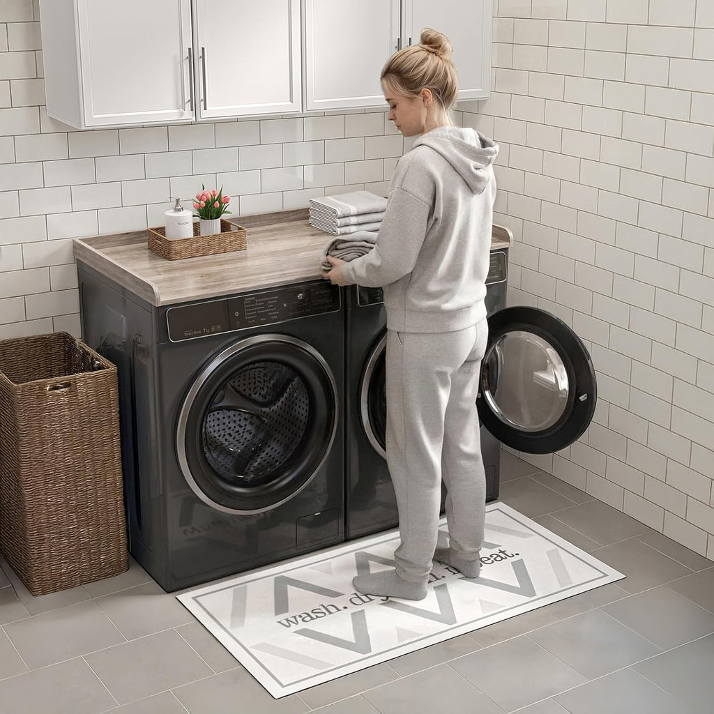 FIMELLO 60' Laundry Room Wall Cabinets and 27.6' x 54' Washer and Dryer Countertop Set, Laundry Room Cabinets Wall Mounted, Upper Cabinets Floating Cabinet - Grey Laundry Countertop