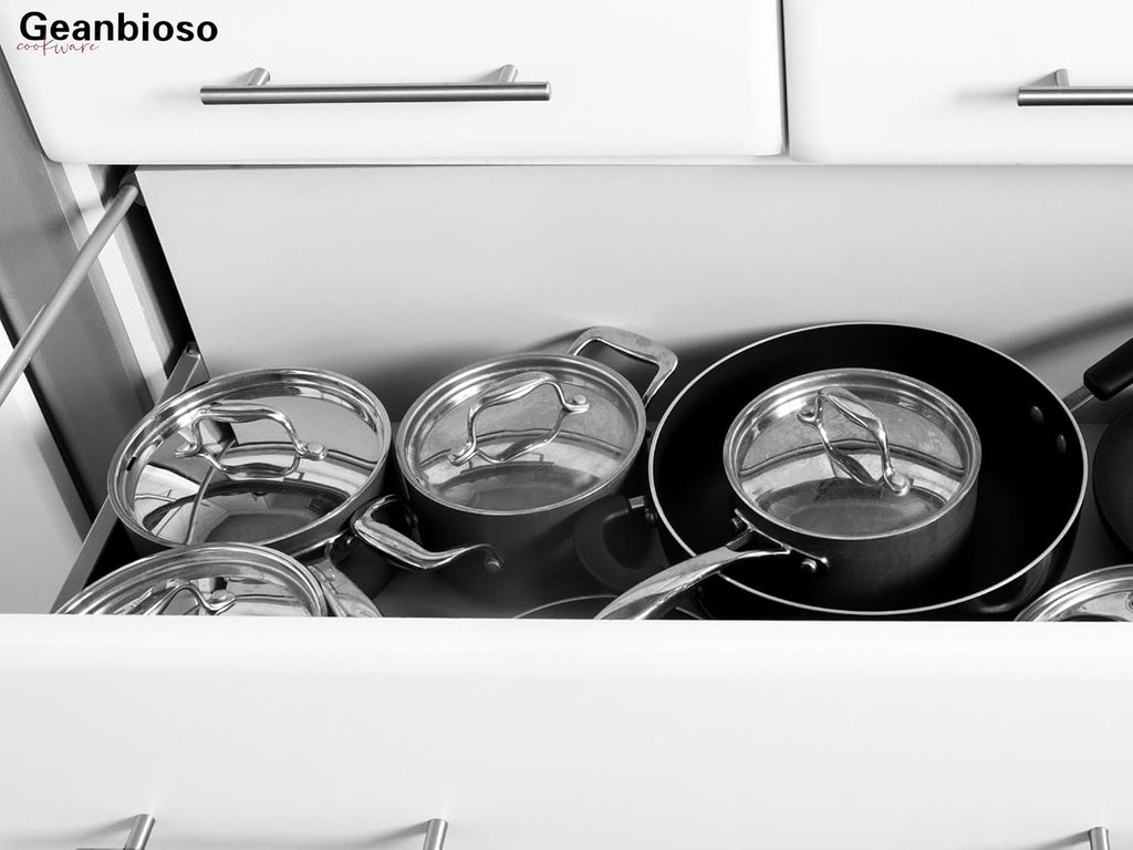 5 Ply Stainless Steel Cookware Set,8-Piece,Professional Kitchen Cooking, Heavy Chef Quality,PFOA, PTFE & PFOS Free,Induction, Non-Toxic, Oven Safe,Best 18/8 Full Clad